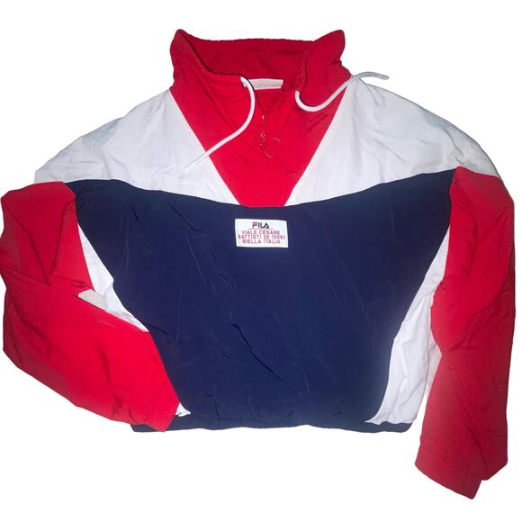 Fila’s 1/4 Zip Hooded‎ Cropped Windbreaker - Picture 1 of 4